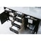 James Martin Vanities Brittany 60in Double Vanity, Black Onyx w/ 3 CM Carrara Marble Top 650-V60D-BKO-3CAR - alternate 2
